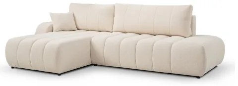 Rozkladacia rohová sedačka DESIO L ľavá s úložným priestorom, béžová