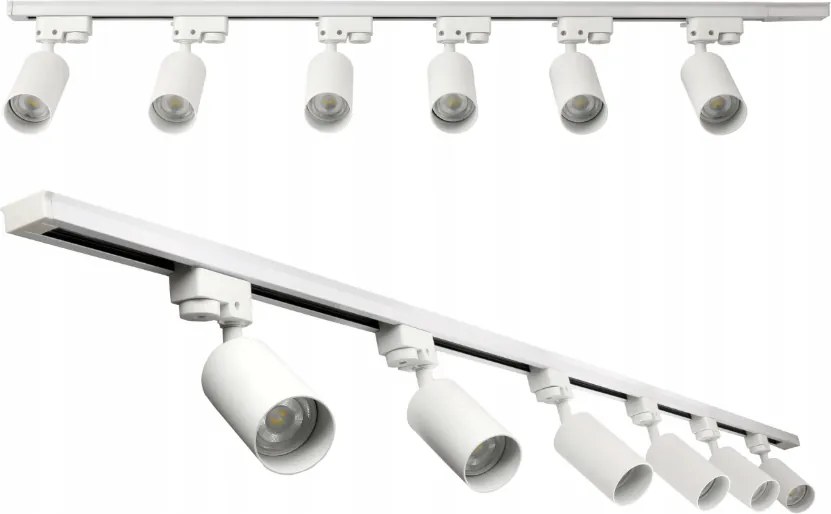 LED koľajnica 2m + 6x GU10 bodové žiarovky - sada