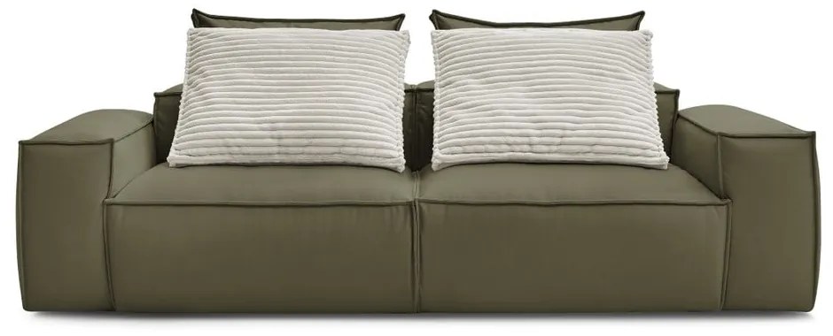 Zelená pohovka z imitácie kože 260 cm Boheme – Bobochic Paris