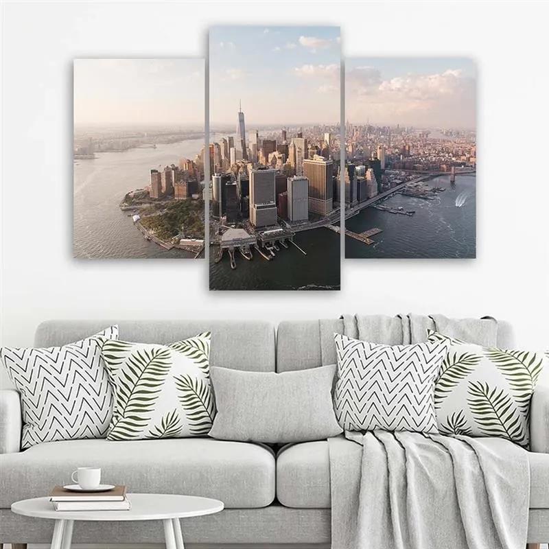 Obraz na plátně třídílný New York Manhattan Spojené státy americké - 120x80 cm