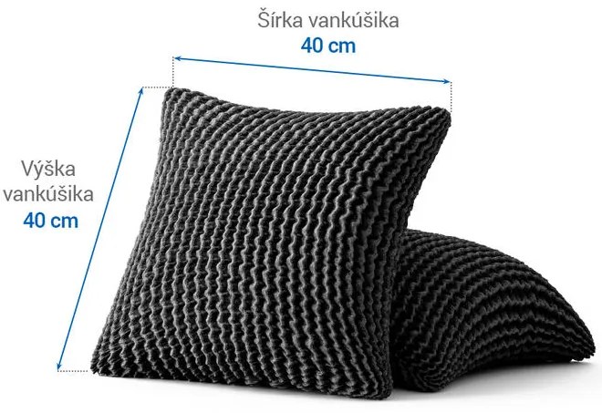 Bielastické poťahy COSTINA antracit obliečky na vankúšiky 2 ks (40 x 40 cm)