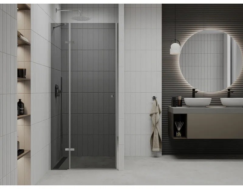 Mexen Roma, sprchové dvere do otvoru 80 x 190 cm, 6mm šedé sklo, chrómový profil, 854-080-000-01-40