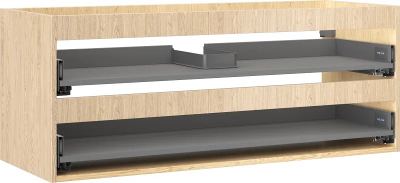 Mexen Box-A, závesná skrinka 120 cm, 2 zásuvky, dub, 91AX0-1200-470-2-81