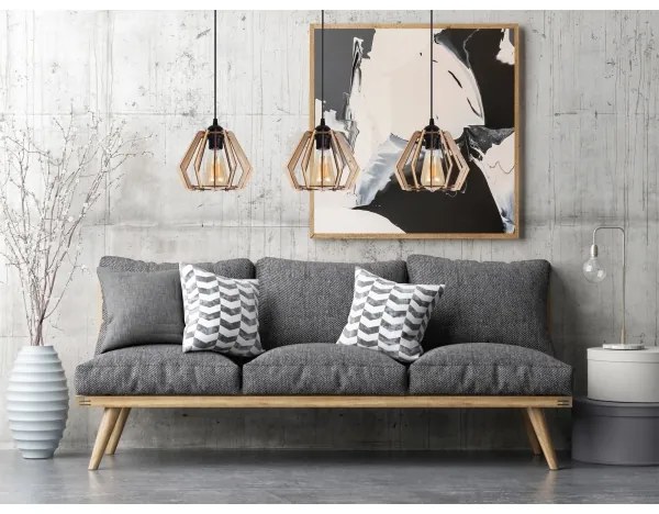 Luster na lanku BERGO 3xE27/60W/230V čierna