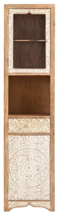 furniture-nabytek.cz - Masívna vysoká skriňa Delhi z mangového dreva, lakovaná, hnedá – 45×35×185 cm