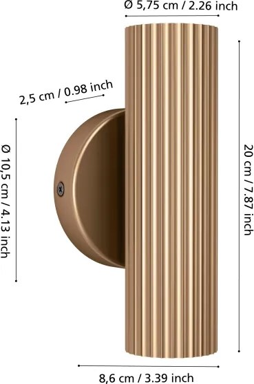 Eglo 902034 - Nástenné svietidlo PORTILLO 2xGU10/5W/230V zlaté