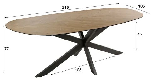 Jedálenský stôl 28-86 Ovál 215x105cm Teak dyha - Komfort-nábytok