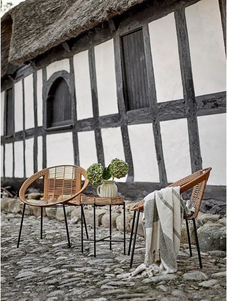 Záhradná lounge súprava z umelého ratanu v prírodnej farbe pre 2 osoby Dudine – Bloomingville