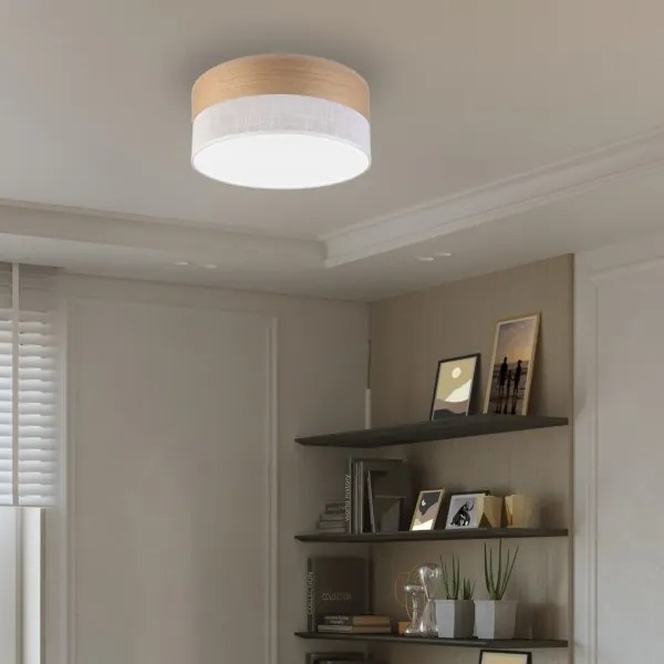 LED Stropné svietidlo SIRJA WOOD LED/20W/230V pr. 35 cm biela/dub