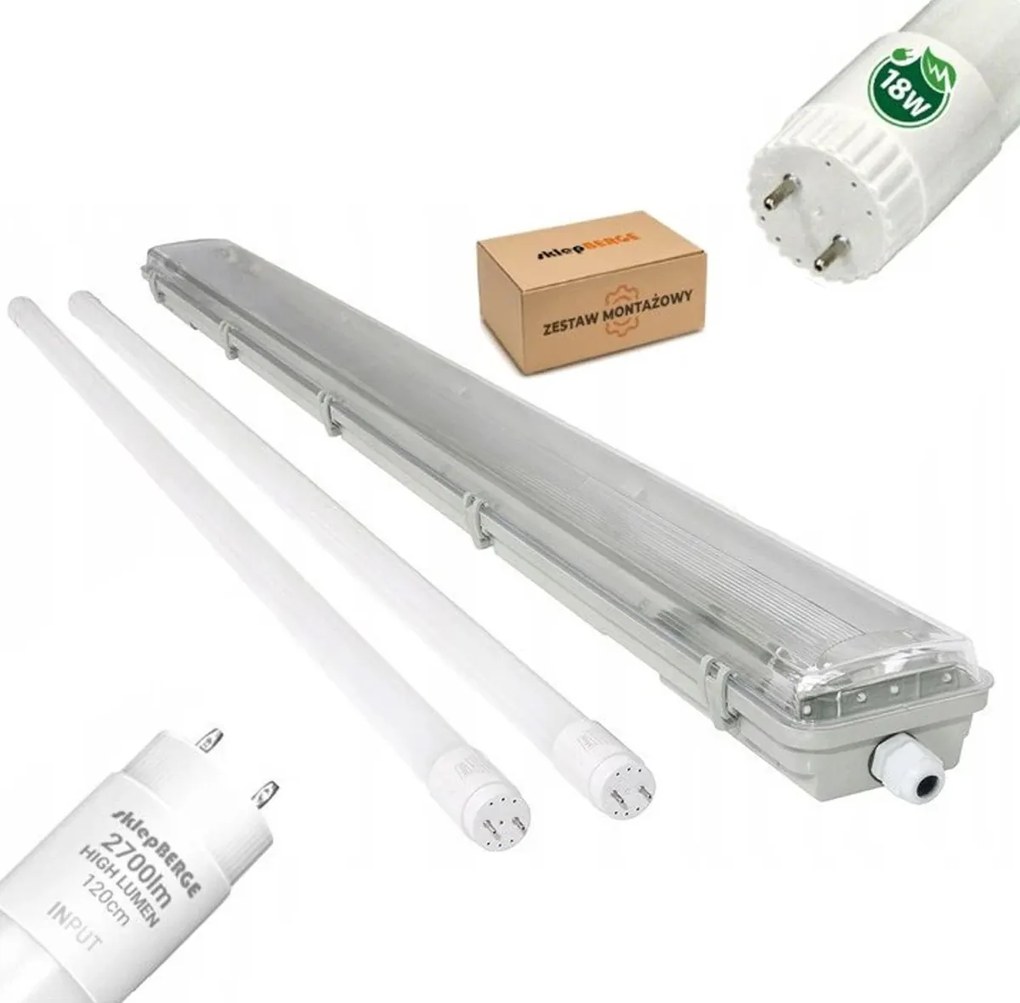 Hermetické svietidlo 120 cm + 2x premium žiarivky - studená biela