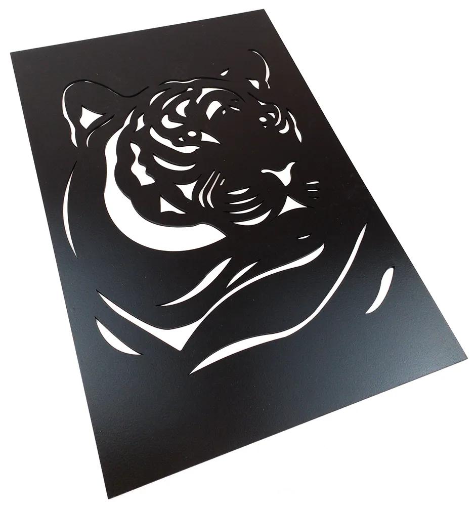 Veselá Stena Drevená nástenná dekorácia Tiger čierny