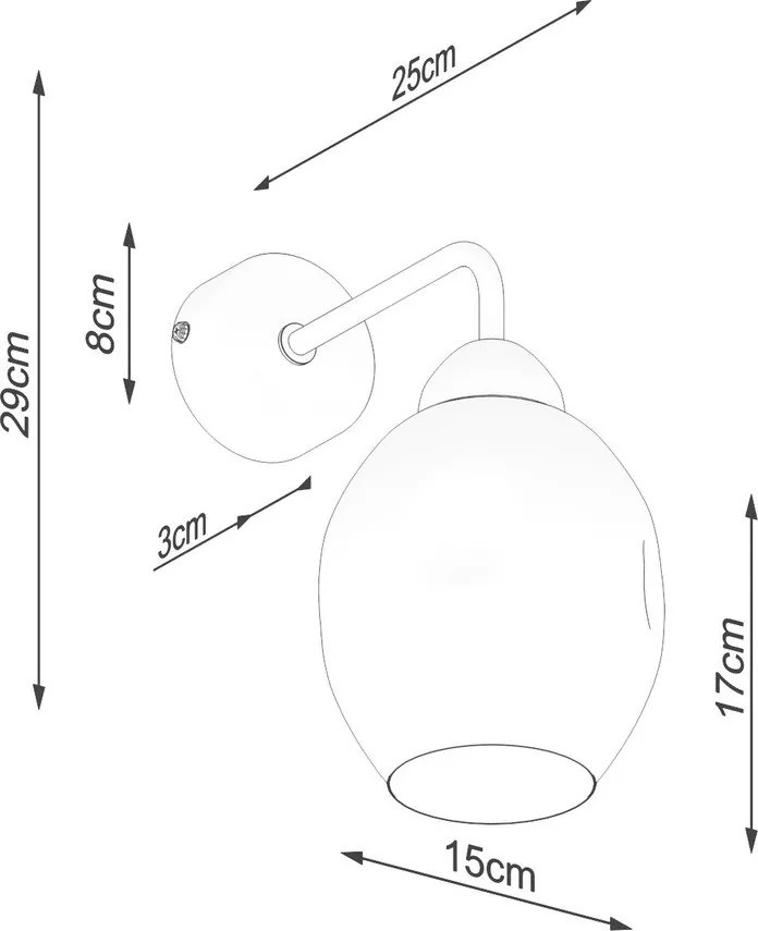 Čierne nástenné svietidlo ø 25 cm Garten – Sollux
