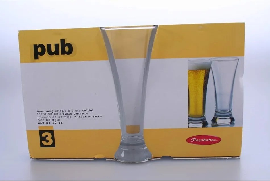 Pasabahce 3-dielna sada pohárov na pivo Pub, 320 ml