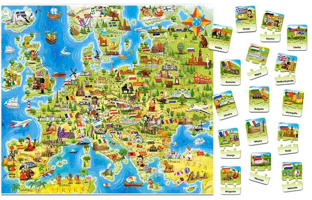 KIK KX4796 CASTORLAND Vzdělávací puzzle mapa Evropy AKCE