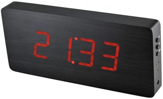 Digitálny LED budík/ hodiny MPM s dátumom a teplomerom 3672.90, red led, 25cm