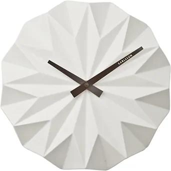 Karlsson Dizajnové nástenné hodiny - Karlsson Origami Matt White, OE 27 cm