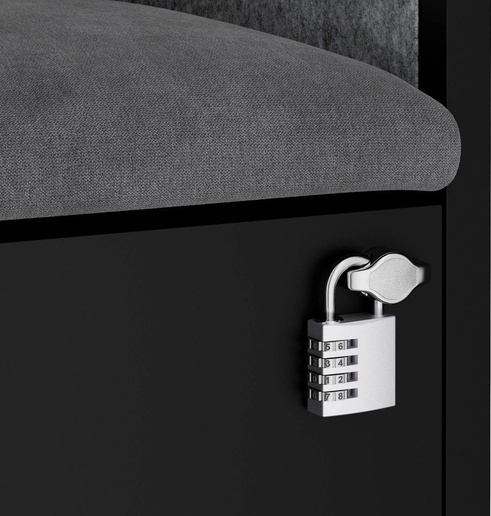 Akustická kabína SALLY MentalBox 600 mm – čierny korpus, sivé sedadlo