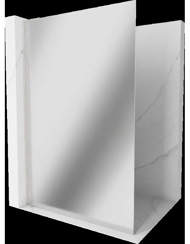 Mexen Kioto L priečná sprchová stena Walk-in 80 x 200 cm, zrkadlo, brúsený nikl - 800-080-103-97-50
