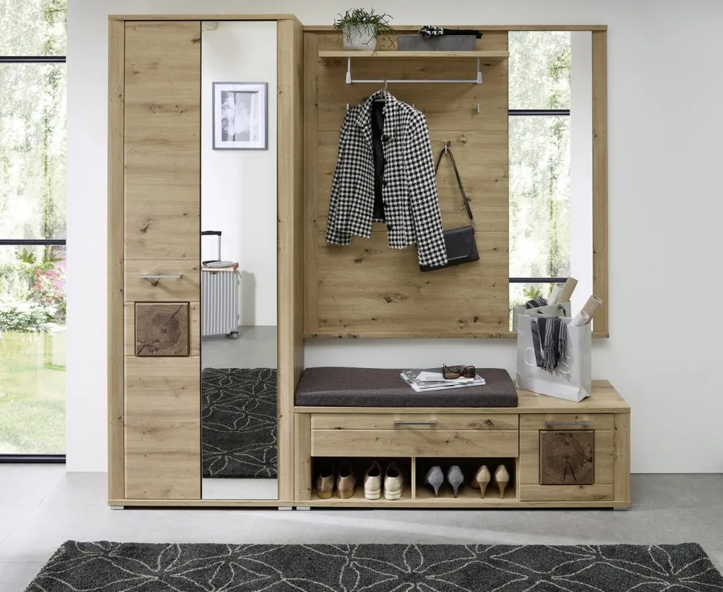 Predsieňová šatníková skriňa Tira, dub artisan