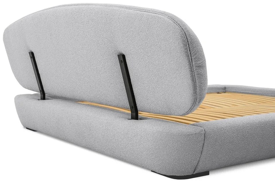 Sivá čalúnená dvojlôžková posteľ s roštom 160x200 cm Odette – Scandic