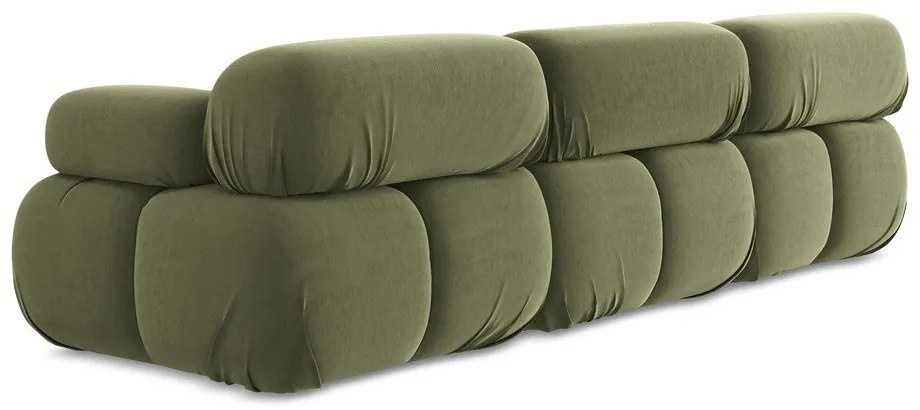 Svetlozelená zamatová pohovka 285 cm Lokua – Makamii