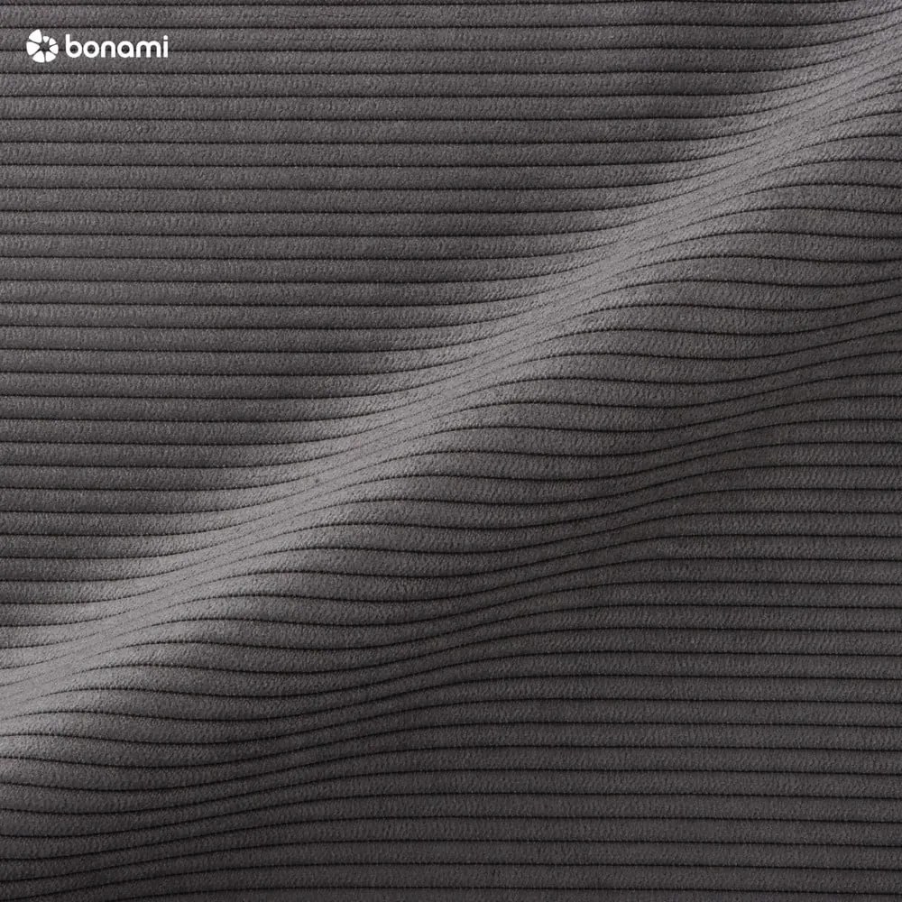 Tmavosivá rozkladacia rohová menčestrová pohovka Kooko Home Jazz, ľavý roh