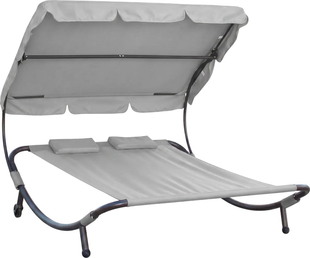 Relaxačné lehátko pre 2 osoby Craftfield Bahama,sivé
