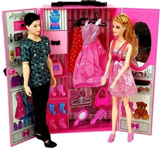LEAN Toys Šatníková súprava pre bábiku Boy Girl's Dresser Set in Case