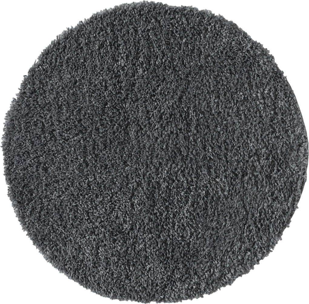 My Flair, Kusový koberec My Shaggy dunkelgrau kruh, 150x150 (priemer) kruh, šedá, chodba / predsieň