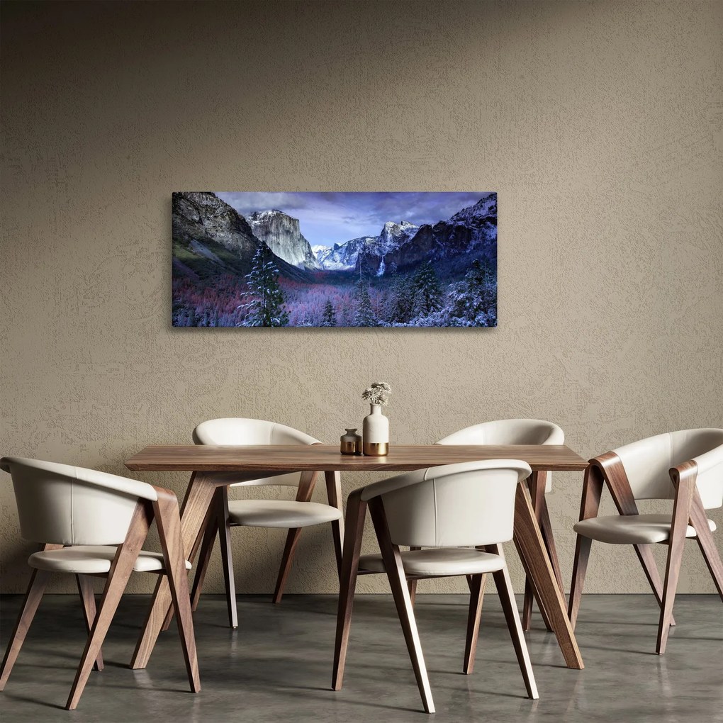 Obraz zimnej horskej krajiny (120x50 cm)