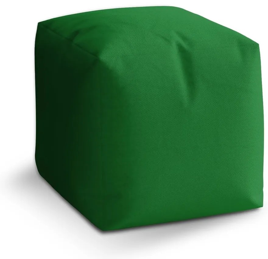 Taburet Cube tmavozelená, zelená