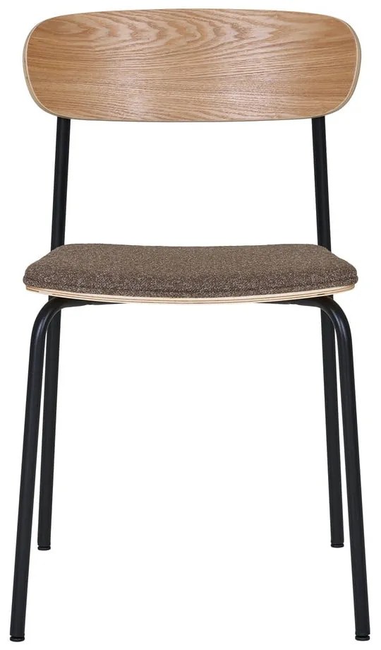Čierna/hnedá stohovateľná jedálenská stolička v dekore jaseňa Estepona – House Nordic