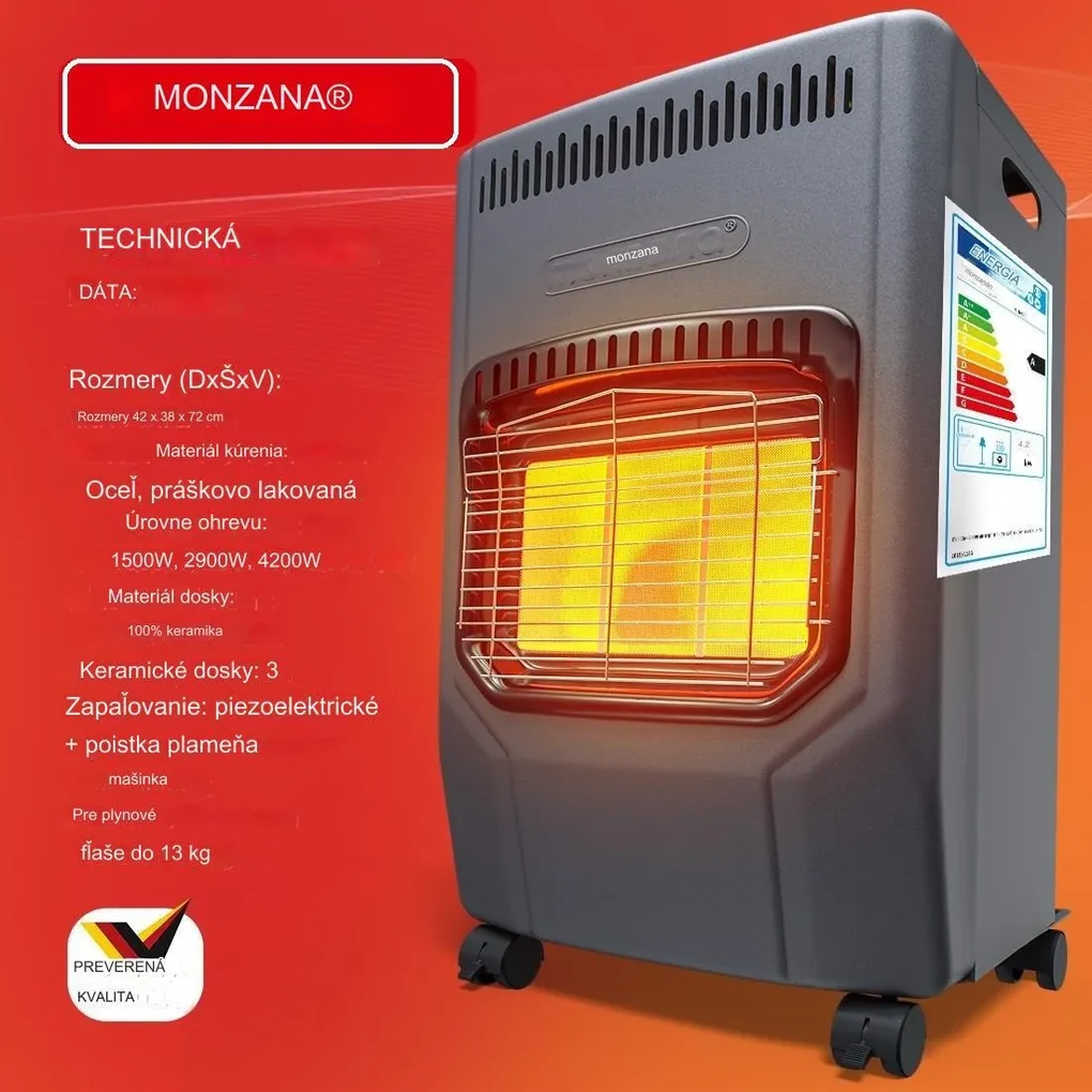 InternetovaZahrada Plynový ohrievač 72x38x42 cm - čierny