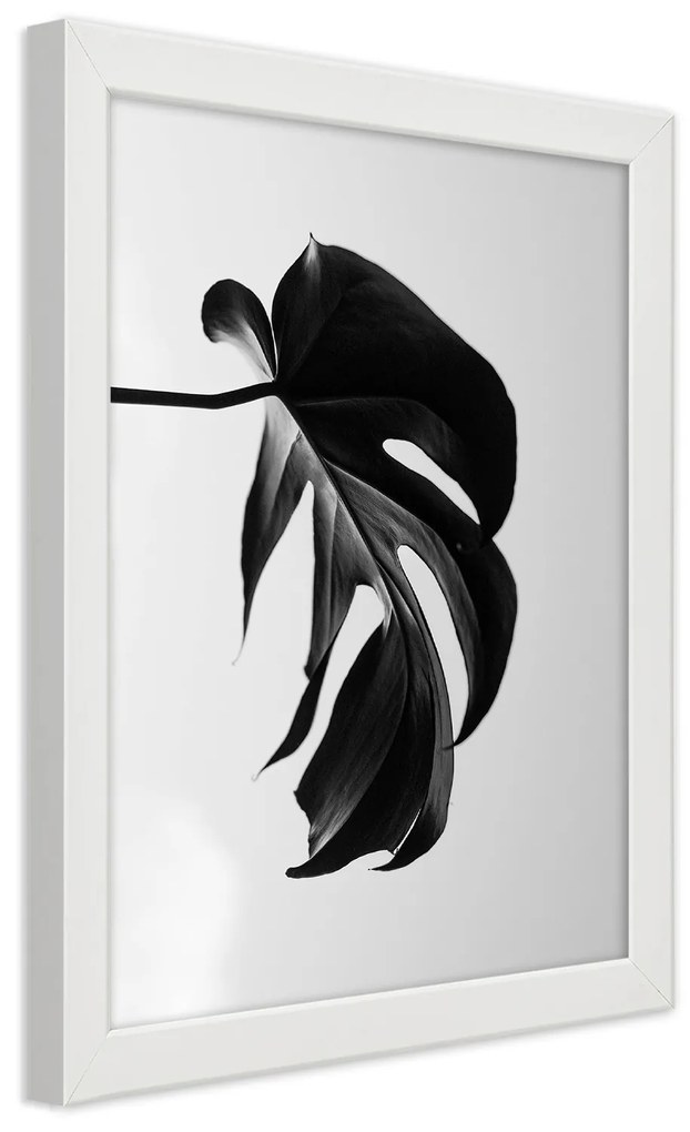 Gario Plagát Čierna a biela monstera list Farba rámu: Bez rámu, Rozmery: 20 x 30 cm
