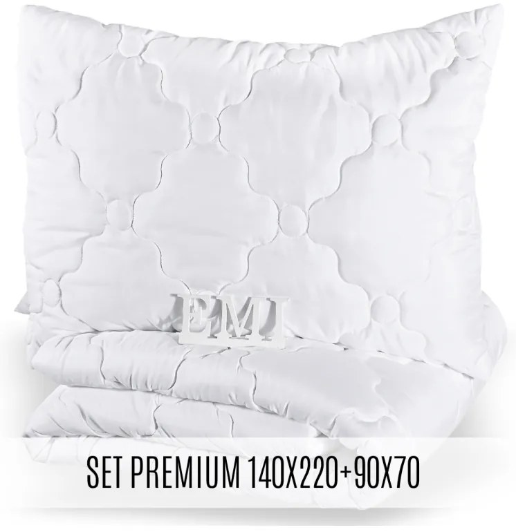 Set predĺženej prikrývky a vankúša Premium 140x220 90x70 EMI