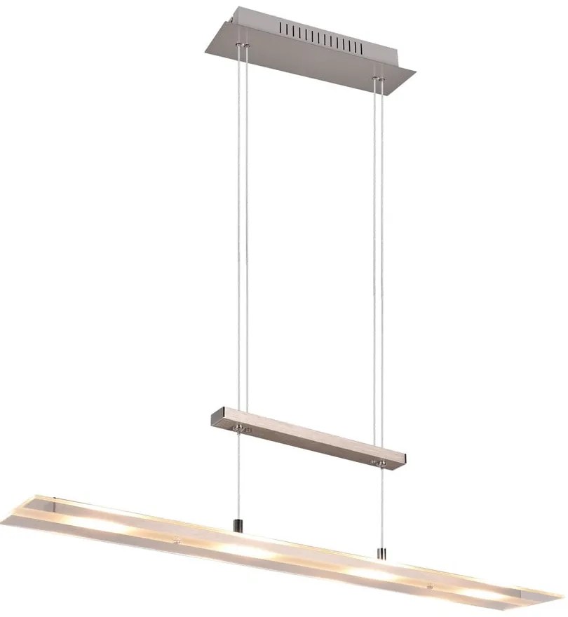 Šedé LED závesné svietidlo so skleneným tienidlom Milos – Reality