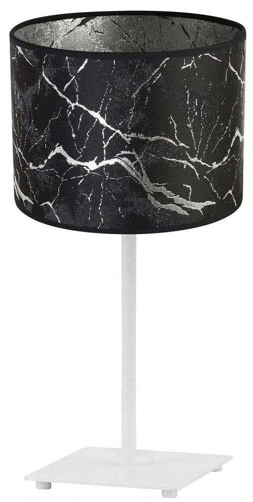Stolná lampa Werona 3, 1x čierne textilné tienidlo so vzorom, (výber zo 4 farieb konštrukcie), s