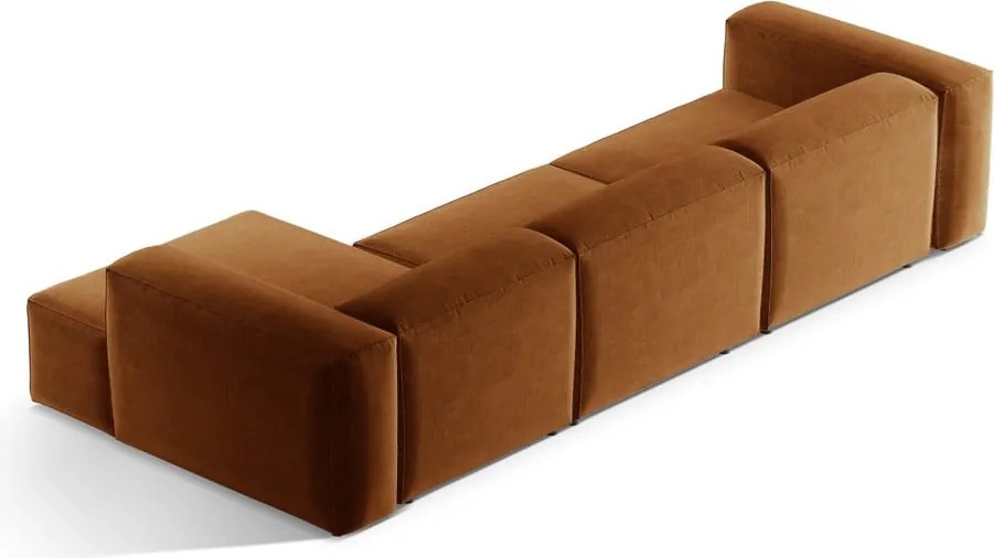 Rohová pohovka v tehlovej farbe (pravý roh/s leňoškou) Bergamo – Cosmopolitan Design