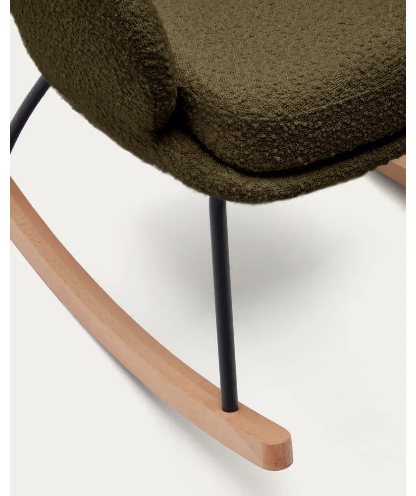 Zelené hojdacie kreslo z textílie bouclé Maustin – Kave Home