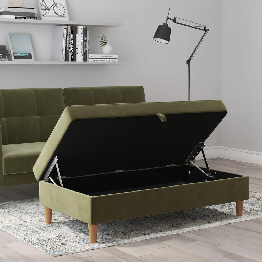 Zelená zamatová podnožka Lilly – Støraa