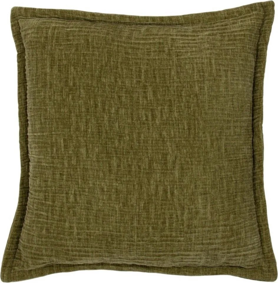 Vankúš z pokrčeného zamatu Crinkled velvet green – 45*45*6 cm