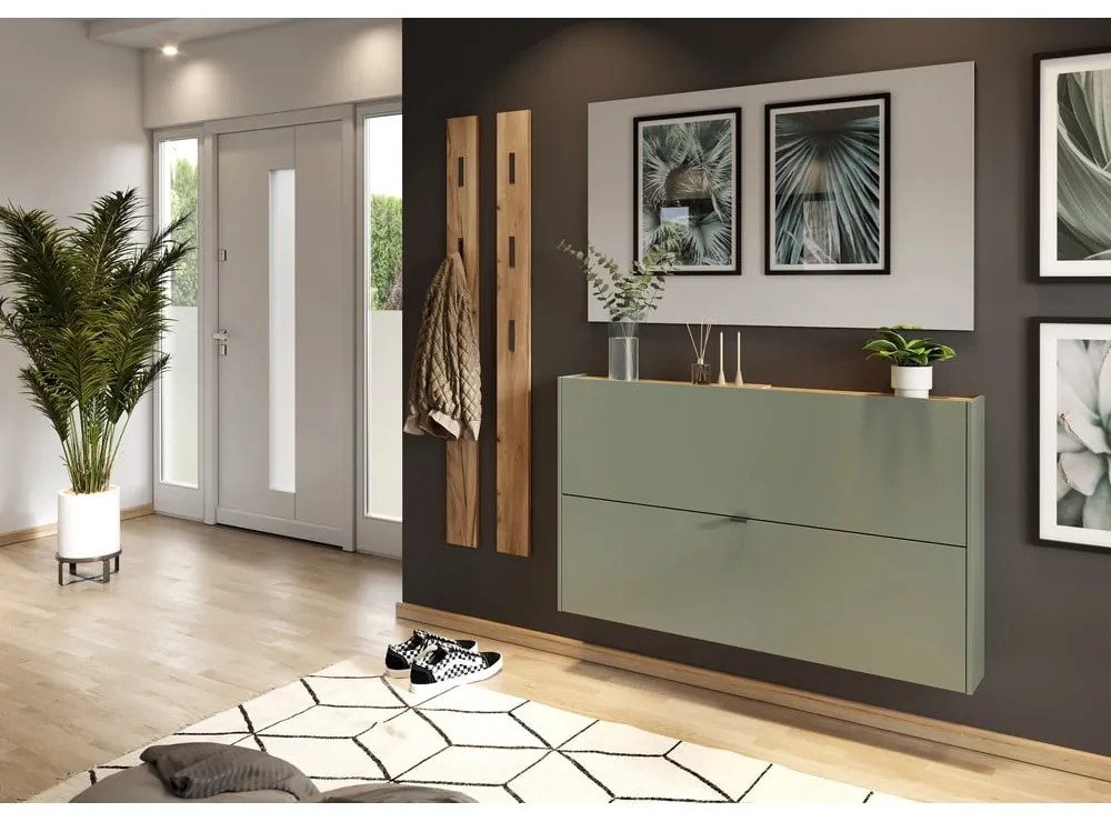 Zeleno-sivá výklopná skrinka na topánky Ameca – Germania