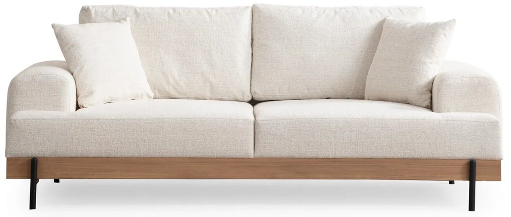 Minimalistická trojmiestna pohovka Eti 220 x 98 cm, biela