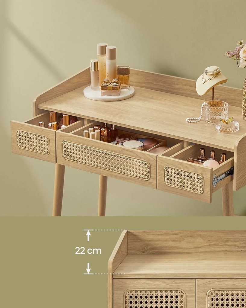 Toaletný stolík so zrkadlom SCHMIT dub prírodný