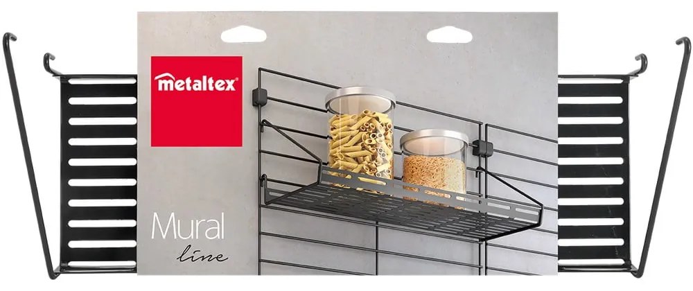 Čierny kovový komponent - polica 43x15 cm Mural – Metaltex