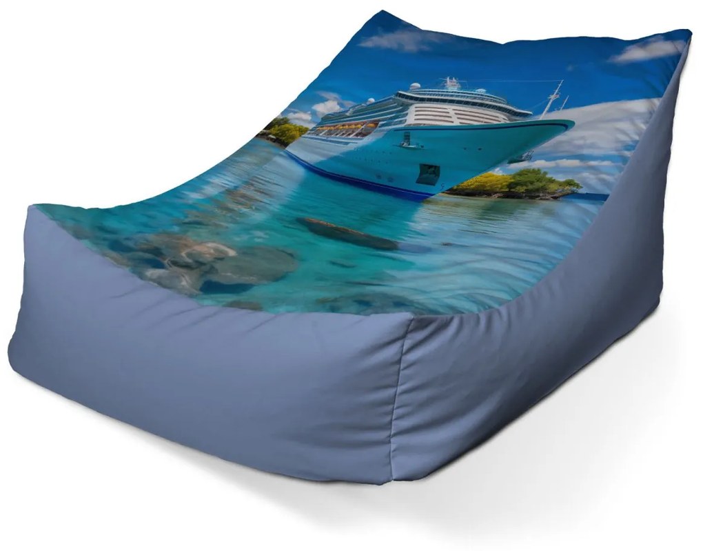Sablio Sedací vak Lounge Luxusná výletná loď v tropickom raji - 120 x 100 x 80 cm