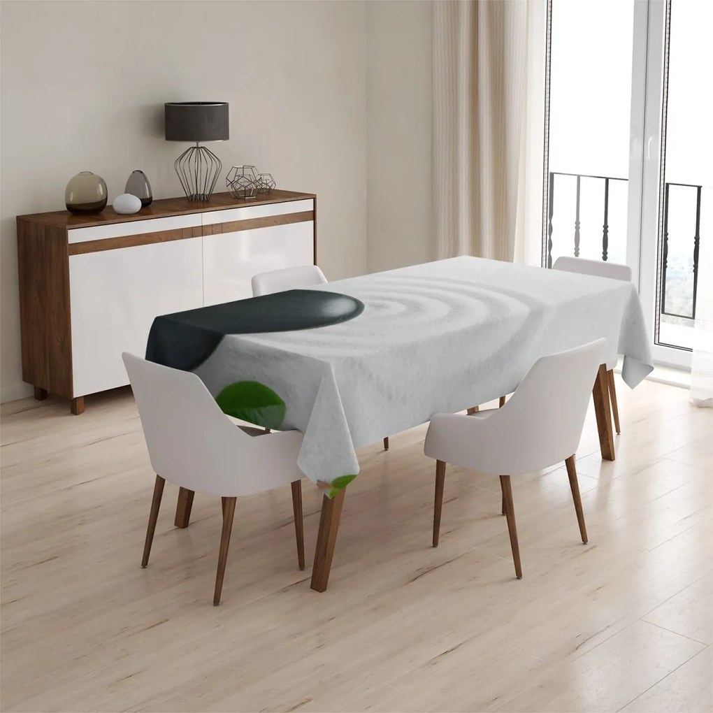 Sablio Obrus Listy a kameň - 90x90 cm