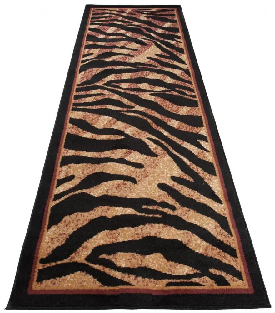Kusový koberec PP Trio čiernobežový atyp 100x250cm
