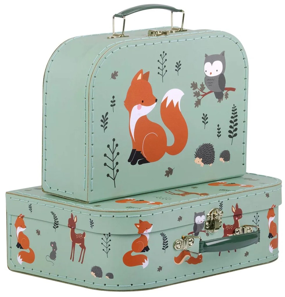 A Little Lovely Company - súprava dvoch kartónových kufríkov - kamaráti z lesa