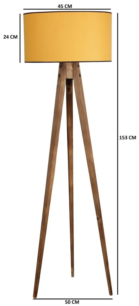 Stojacia lampa Lambader 153 cm hnedá/žltá